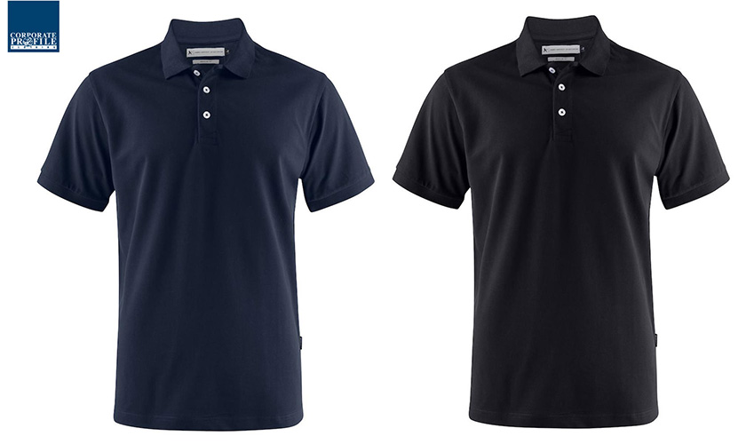 Corporate Cotton Pique Polo #JH201 Black and Navy